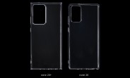 Les coques Galaxy Note20 + et Note20 montrent leurs tailles relatives