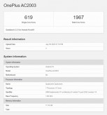 Annonces OnePlus A2003 GeekBench