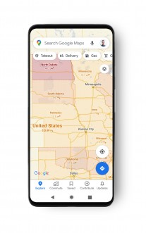 Interface Google Maps avec COVID-19 Info