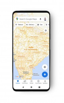 Interface Google Maps avec COVID-19 Info