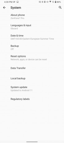 Mise à jour Asus Zenfone 7/7 Pro Android 11