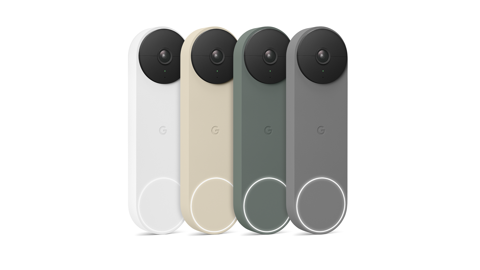 La sonnette Nest de Google est disponible en quatre couleurs.