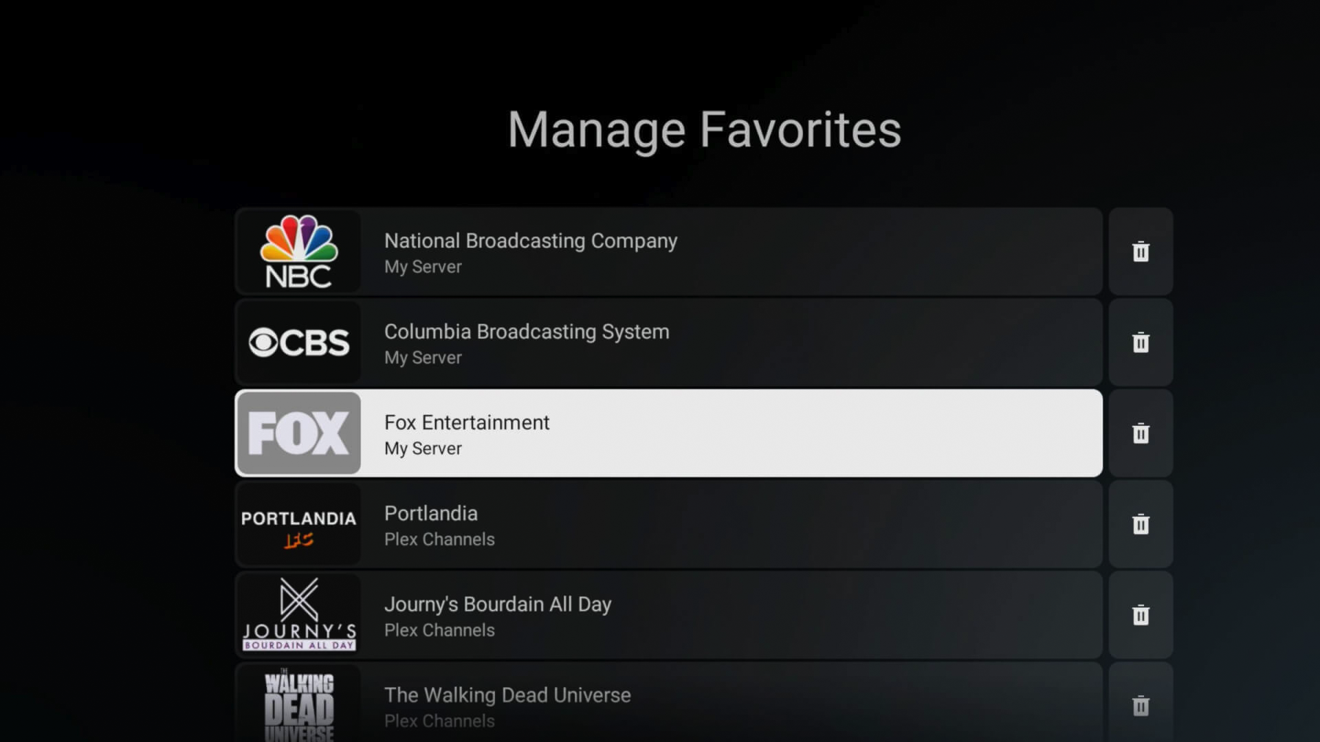Un nouveau menu Plex qui vous permet de gérer vos chaînes de télévision en direct préférées.