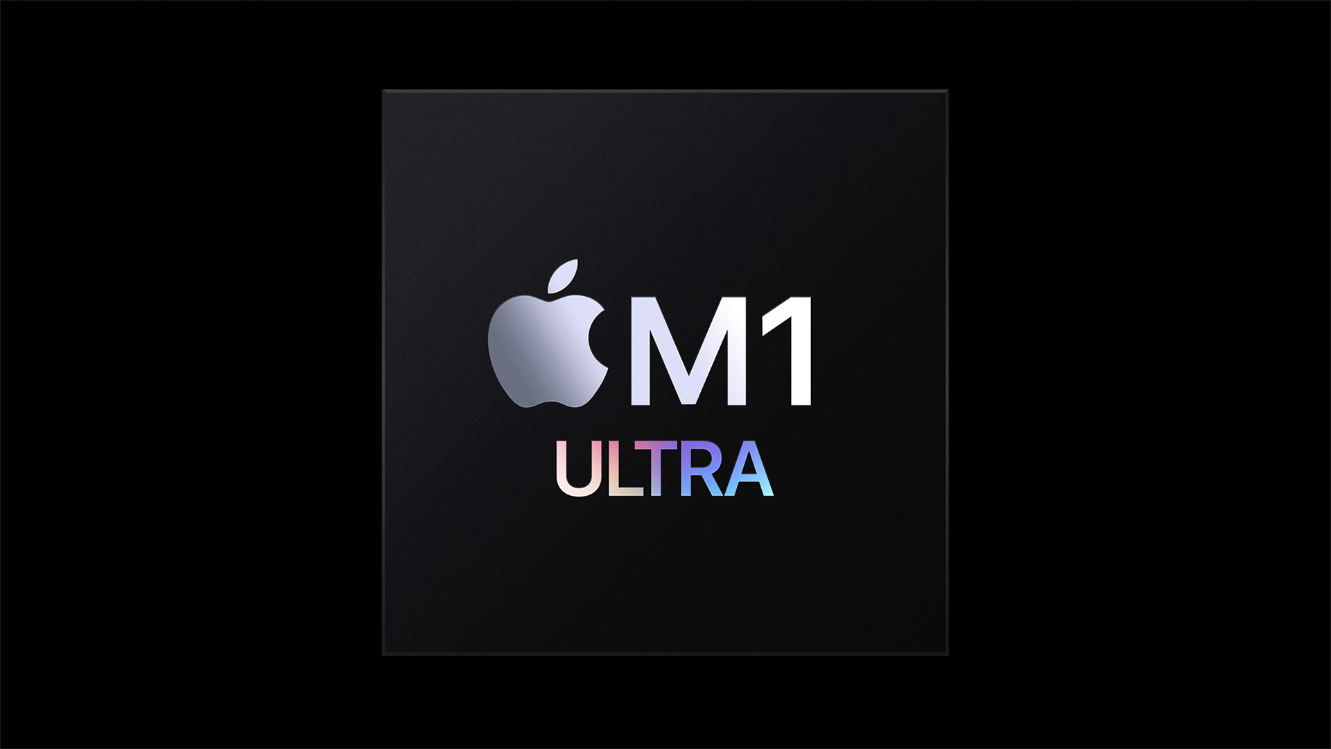 Un logo pour la puce M1 Ultra d'Apple.