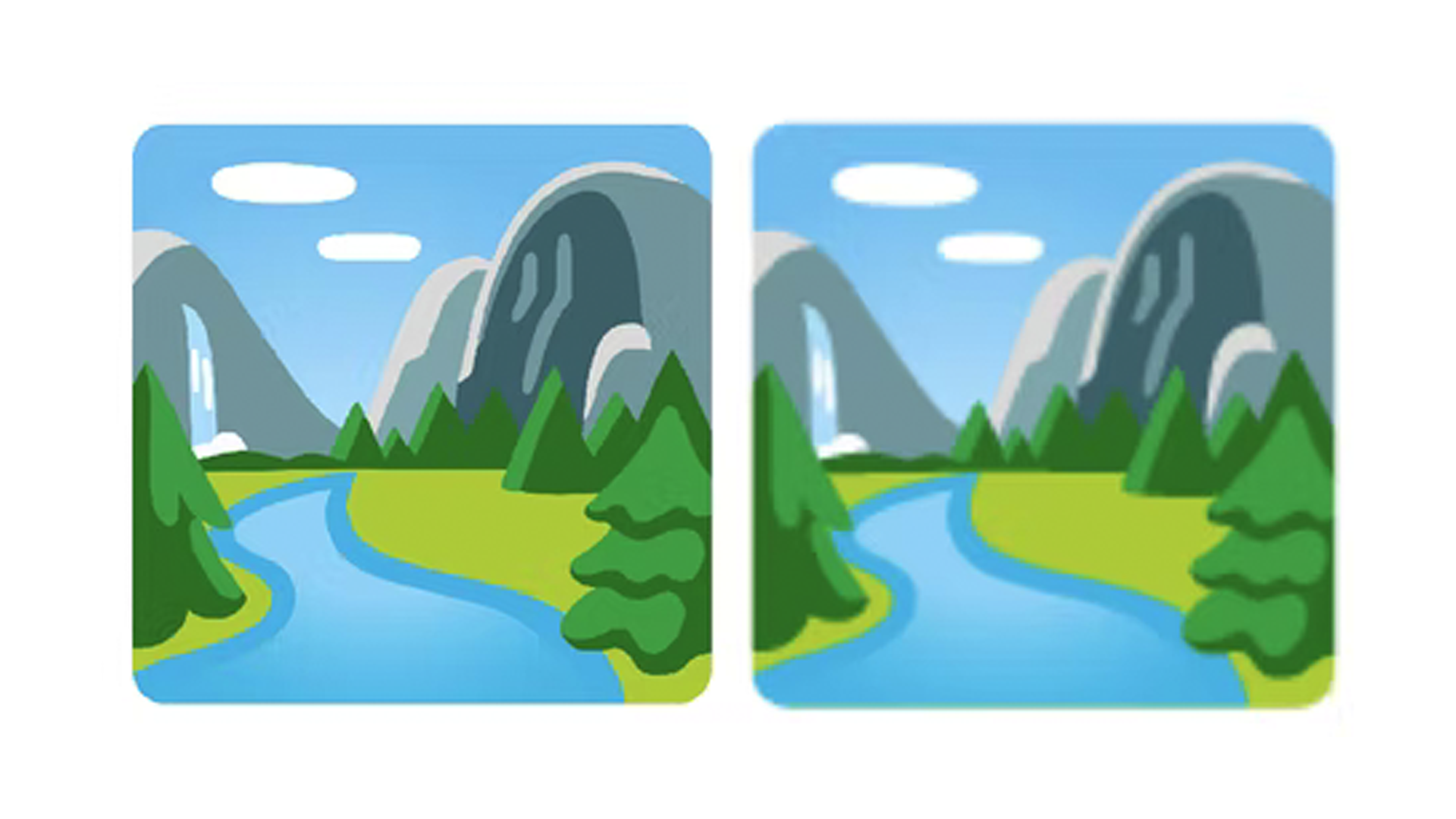 Un exemple d'emoji vectoriel dans Android 13, qui conserve les détails en grande taille.